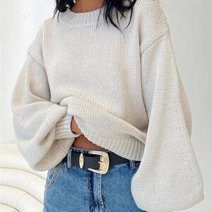 Princess Polly Cream Knit Sweater